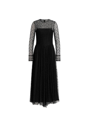 Alberta Ferretti lace long-sleeved maxi dress - Black