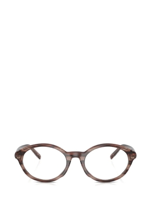 Diesel striated round-frame glasses - Brown