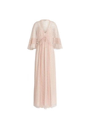 Alberta Ferretti embroidered maxi dress - Pink