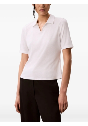 Calvin Klein ribbed polo shirt - White