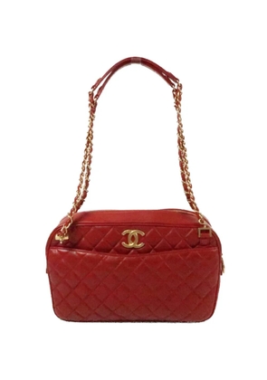 CHANEL Pre-Owned CC diamond-quilted shoulder bag - Red