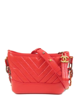 CHANEL Pre-Owned Gabrielle chevron-quilted calfskin shoulder bag - Red