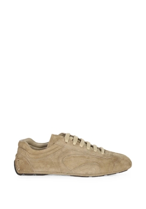 Prada logo-debossed suede sneakers - Neutrals