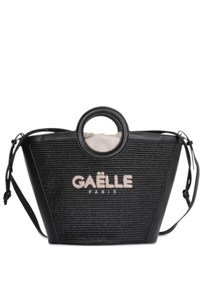 Gaelle Maxi Shopper logo-embroidered woven backpack - Black