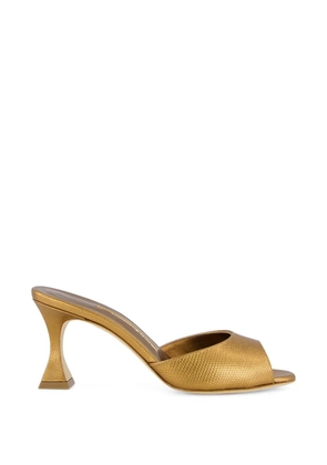 Manolo Blahnik Jadaron metallic heeled mules - Gold