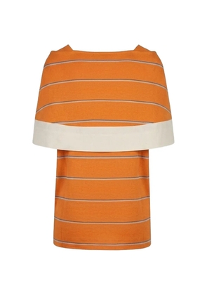 Fidan Novruzova Gaia striped short-sleeved blouse - Orange