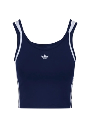 adidas logo-print cropped tank top - Blue