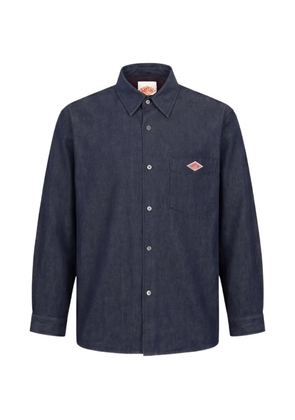 Danton logo-patch long-sleeve shirt - Blue