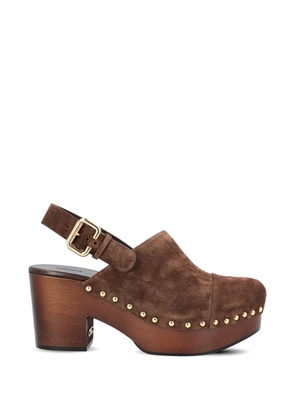 Chloé studded slingback heeled pump - Brown