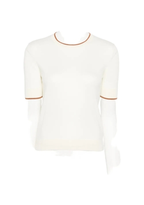 Max Mara contrast-trim short-sleeve top - White