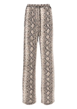 Marine Serre python-print trousers - Neutrals