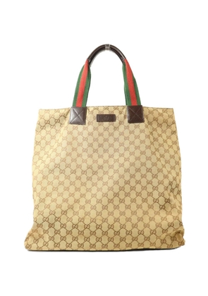 Gucci Pre-Owned GG Canvas Web-stripe tote bag - Neutrals