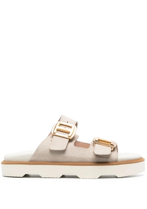 Hogan flatform-sole buckled sandals - Neutrals