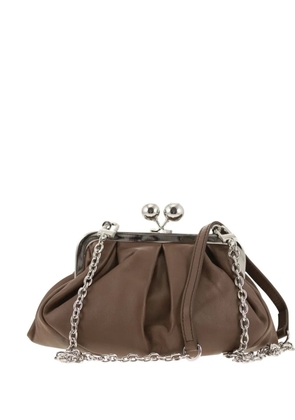 Weekend Max Mara small Pasticcino leather clutch bag - Brown