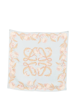 LOEWE Anagram artichoke-flower scarf - Blue