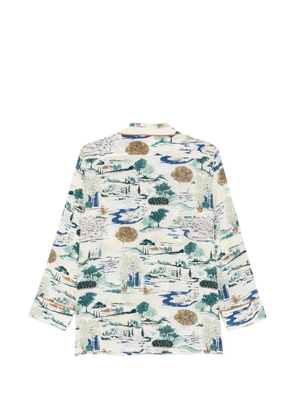 Olivia von Halle Yves Cadaqués landscape-print pajamas - Neutrals