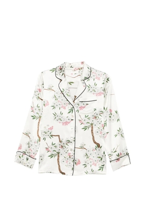 Olivia von Halle floral-print silk pajamas - White