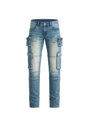 RTA distressed-finish cargo jeans - Blue