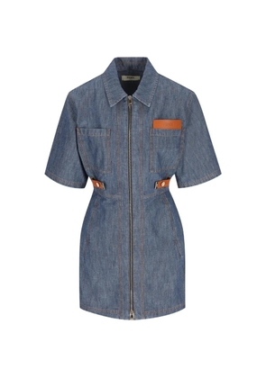 FENDI zip-up mini dress - Blue