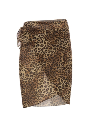 MC2 Saint Barth animal-print wrap pareo - Brown
