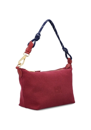 Miu Miu Gabardine embroidered-logo clutch bag