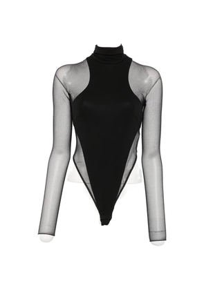 Elisabetta Franchi sheer-panelled high-neck bodysuit - Black