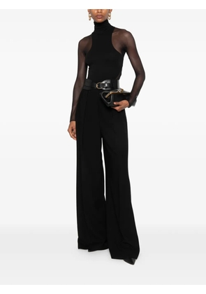 Elisabetta Franchi sheer-panelled high-neck bodysuit - Black