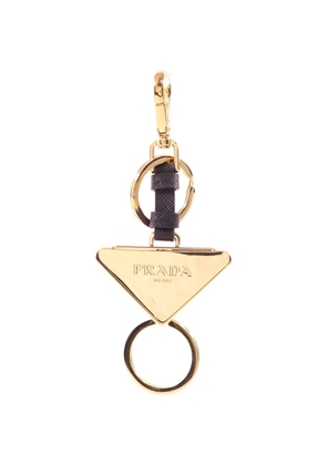 Prada Pre-Owned triangle-logo keychain - Gold