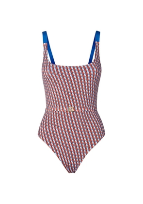 FENDI FF Waves belted swimsuit - Brown