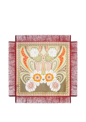 La DoubleJ Foulard ornamental-print fringed scarf - Green