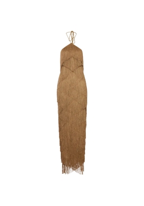 Bless Laguna fringe-trimmed maxi dress - Brown