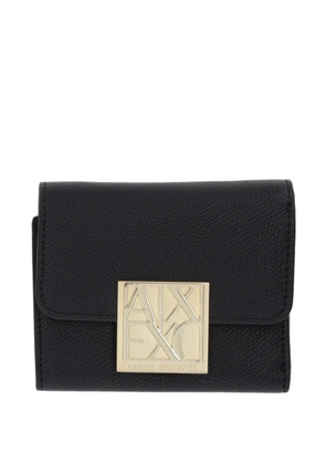 Armani Exchange logo plaque wallet - Black