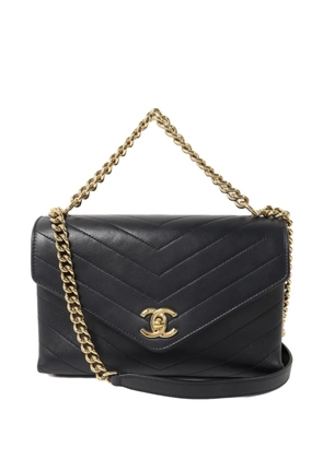 CHANEL Pre-Owned CC turn-lock chevron-quilted shoulder bag - Blue