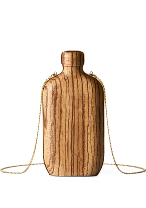 Calvin Klein bottle-shaped wood shoulder bag - Brown