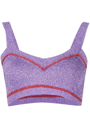 Rabanne knitted crop top - Red