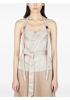 Rokh halterneck corset top - Neutrals