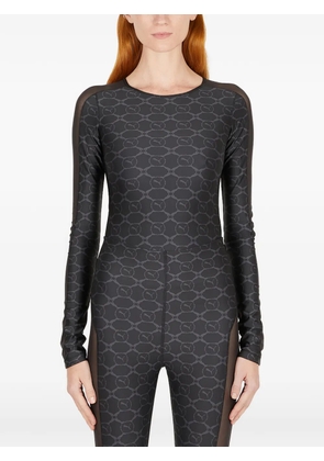 PUMA long-sleeve patterned bodysuit - Black