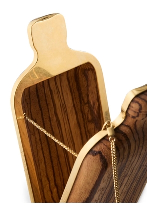Calvin Klein bottle-shaped wood shoulder bag - Brown