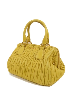 Miu Miu Pre-Owned Matelassé leather shoulder bag - Yellow