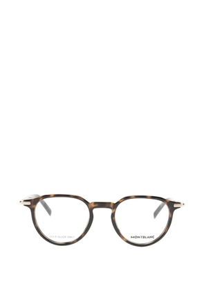 Montblanc tortoiseshell-effect round-frame glasses - Brown