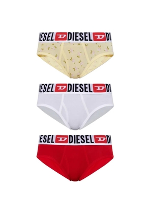 Diesel logo-waistband floral-print briefs - Yellow