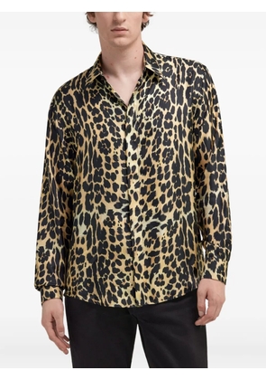 Roberto Cavalli leopard-print silk shirt - Brown