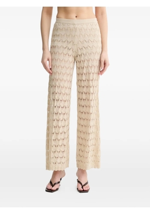 TWINSET open-knit wide-leg trousers - Neutrals
