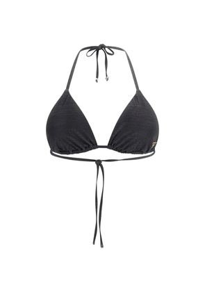 GUESS USA metallic-effect halterneck bikini top - Black