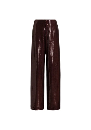 Alberta Ferretti sequin-embellished trousers - Brown