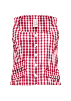 Cinq A Sept Lovina gingham top - Red