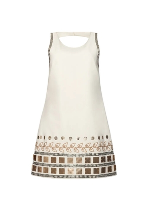 Cinq A Sept embellished cut-out dress - Neutrals