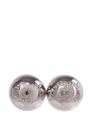 CHANEL Pre-Owned CC crystal-embellished earrings - Silver