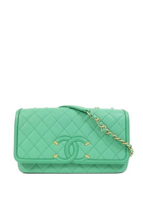 CHANEL Pre-Owned CC diamond-quilted shoulder bag - Green
