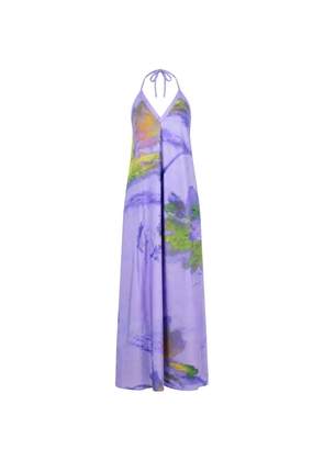 KITAGI floral-print halterneck dress - Purple